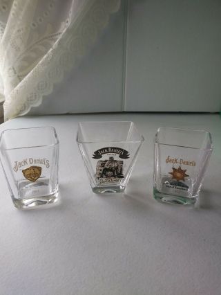 Jack Daniels Shot Glass Set Of 3.  See Photos