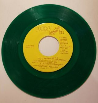 Rare Elvis Presley ' Lovin ' Arms ' & ' You Asked Me To ' 45 Promo - Green 3