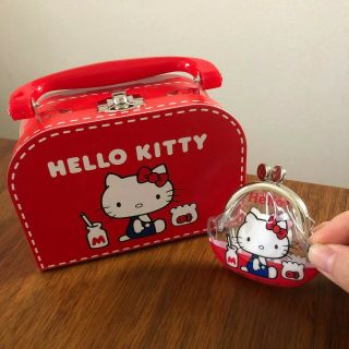 Sanrio Hello Kitty Retro Bag (mini Trunk) & Gamaguchi Coin Case Set Japan F/s
