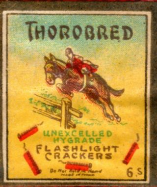 Thorobred Penny Pack Firecracker Label,  Complete W/ Glassine