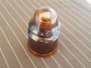 Vintage Old Glass Insulator Brown Agm Telephone Wires 1950s