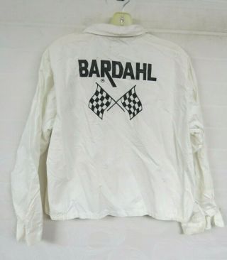 Vintage Racing Jacket Bardahl Print Vtg 50s 60s Zip Front Oil Co Mens Size Large