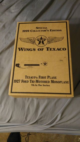 Ertl Wings Of Texaco 1927 Ford Tri - Motor Special Die - Cast Metal Bank