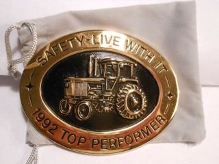 Nos 1992 John Deere Safety Live With It Top Performer Belt Buckle N0.  075