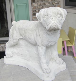 Concrete Boxer Dog Statue Or Use As A Memorial,  Grave Marker