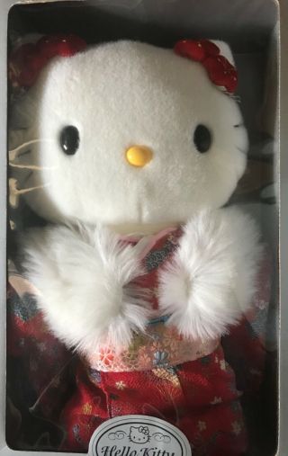 Hello Kitty Sanrio Limited Edition 2002 14.  5” Plush Doll In Japanese Kimono