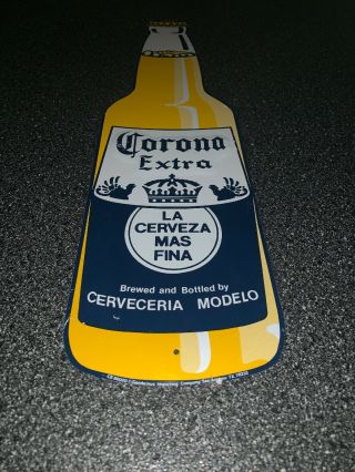 Vintage Rare Corona Extra Mexican Beer Bar Mancave Metal Tin Sign Picture Beach