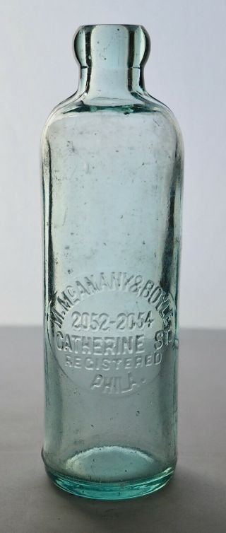 Old Hutch Hutchinson Soda Bottle – M.  Mcanany & Boyle Philadelphia Pa - Pa1944
