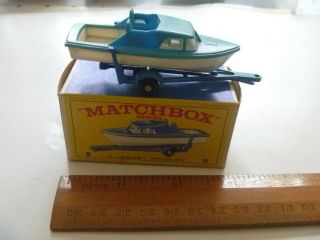 Vintage Lesney Matchbox Boxed Cabin Cruiser And Trailer