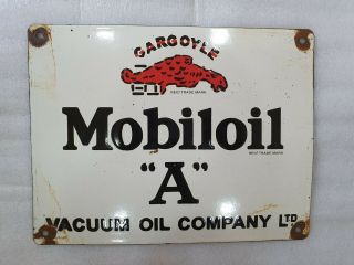 Mobil Oil A 13 X 10 Inches Vintage Enamel Sign