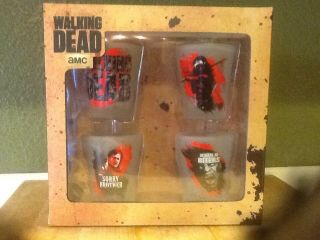 The Walking Dead Set Of 4 Shot Glass Glasses