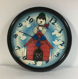 Flying Ace Snoopy Clock - Peanuts - By Fantasma,  - Vintage