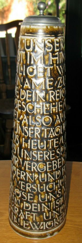 Vintage REINHOLD MERKELBACH Vater Unser LORDS PRAYER Beer Stein 1624 GERMANY 2