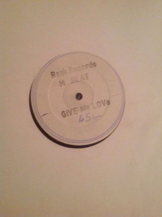 M Beat ‎– Give Me Love 12 " Vinyl Renk Records Stamped White Label 1992 Hardcore