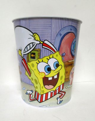 Spongebob Squarepants Patrick Pillow Fight Tin Metal Wastebasket Garbage Can