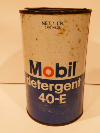 Vintage Mobil Detergent Tin,  1lb Size,  For Age