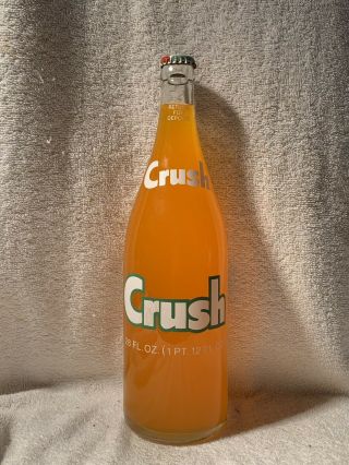 Rare Full 28oz Orange Crush Acl Soda Bottle Return For Deposit