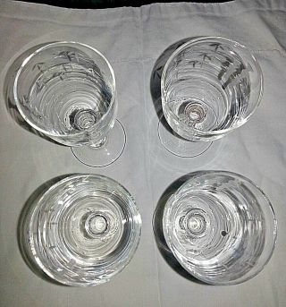 4 Etched Crystal NORITAKE/ SASAKI BAMBOO DESIGN APERITIF GLASSES 4