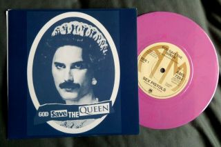 Sex Pistols God Save The Queen 7 " Rare Freddie Mercury Cover Vg Ex