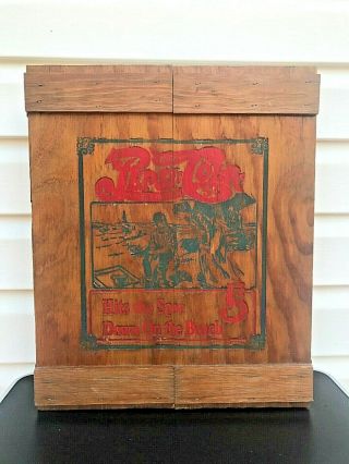Vintage Pepsi Cola Wood Crate Caddie Cabinet Hits The Spot Down On The Beach
