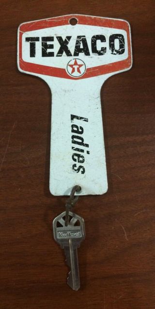 1963 – 1981 Vintage Metal Texaco Ladies Restroom Key Holder Sign Gas