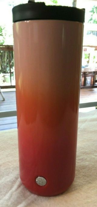 Starbucks Ombre Red,  Orange,  Pink Stainless Steel Tumbler/travel Mug 16 Oz