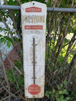 Vintage Preston Anti - Freeze Porcelain Thermometer