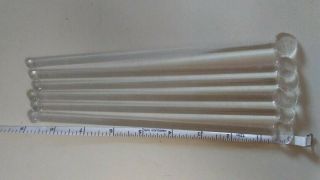 Vintage Set Of 6 Clear Glass Stir Spoons Swizzle Sticks Collins Glass Size
