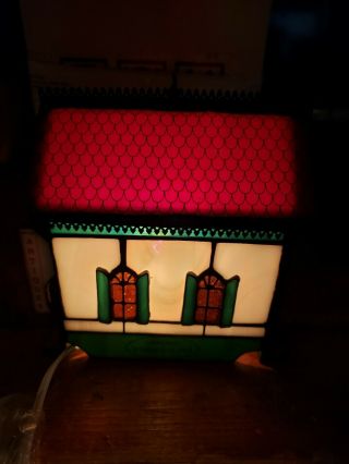Rare 1999 Franklin Coca - Cola Stained Glass Lighted Antique Store 4