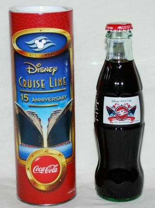 Disney Cruise Line 15th Anniversary Coke Coca - Cola Bottle 8oz In Tube Set Of 2