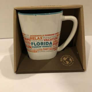 Dunkin Donuts Florida Destinations Coffee Mug Cup 2017 Ceramic Fl State