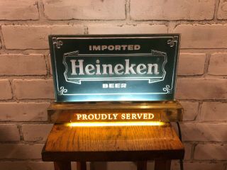Vintage Heineken Beer Light Up Sign Bar Back Advertisement