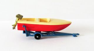 Vintage Lesney Matchbox 48 Sports Boat & Trailer Regular Wheels NEAR 1961 2