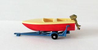 Vintage Lesney Matchbox 48 Sports Boat & Trailer Regular Wheels NEAR 1961 3