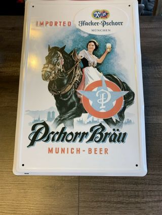 Hacker - Pschorr Pschorr Brau Munich Metal Beer Sign