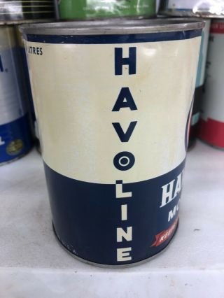 Vintage Quart Havoline Texas Company Metal Motor Oil Can 5