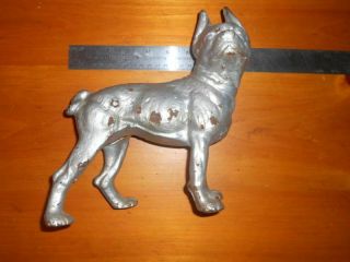Metal Dog Statue Doorstop Vintage Hubley Cast Iron Boston Terrier As Found