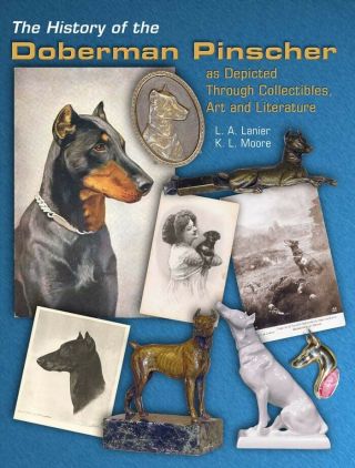 Doberman Pinscher Dog History Book Art Bronze Metal Porcelain Medallion War
