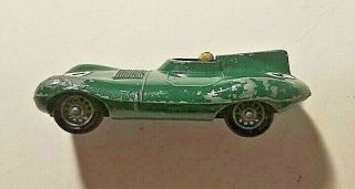 1960 MATCHBOX LESNEY D - TYPE JAGUAR 41 (GREEN) WIRE WHEELS RARE w/DRIVER IN CAR 5