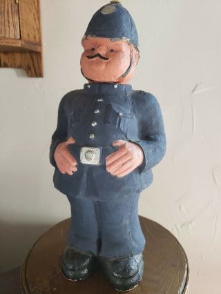 Antique Scottish Policeman Police Man Candy Container Paper Mache Scotland 12.  5 "