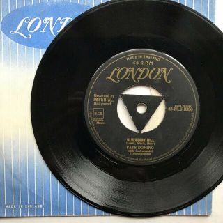 Fats Domino Blueberry Hill 7 " 1956 With Black And Gold Tri Centre Label - Light
