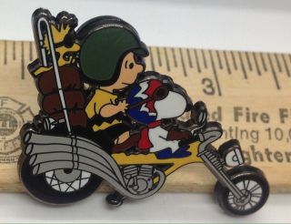 Snoopy On Motorcylce Pin Charley Brown Easy Rider