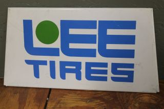Antique Lee Tire Advertising Sign Gas Oil Tire Rack Sign Lee Tires