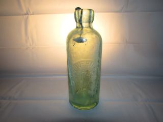 Vintage Mcgovern Brothers Albany,  York Blob Top Aqua Soda Bottle 6 - 3/4 " Tall