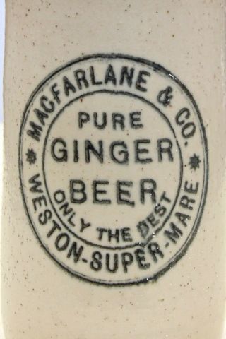 Vintage C1900s Macfarlane Weston Mare Pure Ginger Beer Stoneware Bottle