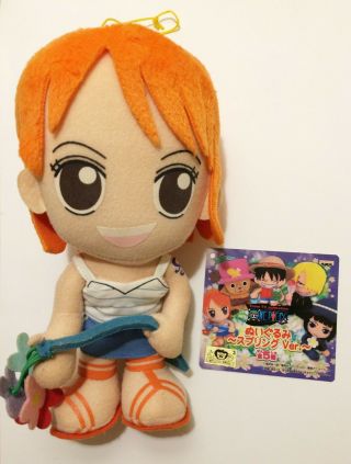 Rare One Piece Nami Flower Plush Doll Spring Ver.  2003 Banpresto Limited Edition