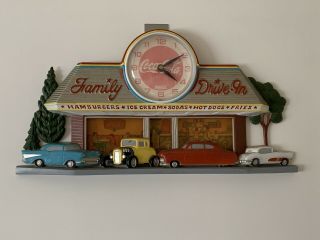 Vintage Coca - Cola Family Drive - In Diner Clock,  Burwood Usa 1988 2899