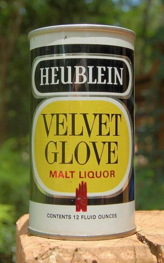 Sharp Heublein Velvet Glove Malt Liquor Straight Steel Pull Tab Beer Can