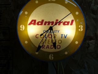 Admiral Tv Advertising Lighted Clock Radio & Tv Service