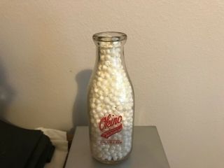 Okino Farm Dairy Milk Bottle 1 Quart Springfield Missouri 1950